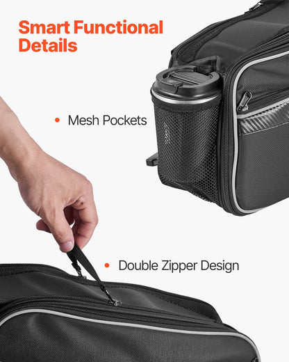 Motorcykelsadelväska, 30 L (15 L x 2) Stor sidosadelväska med vattentätt regnskydd och remmar, Kompatibel med de flesta motorcyklar, Förvaringsväska för utomhussporter och motorcykel, Svart