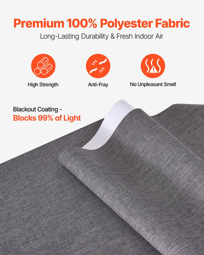 Panelgardiner, utdragbara skenor från 116 cm till 218 cm B, trimbara panelgardiner upp till 243 cm H, vertikala mörkläggningsgardiner för skjutdörrar, altandörrar, rumsavdelare, mörkgrå