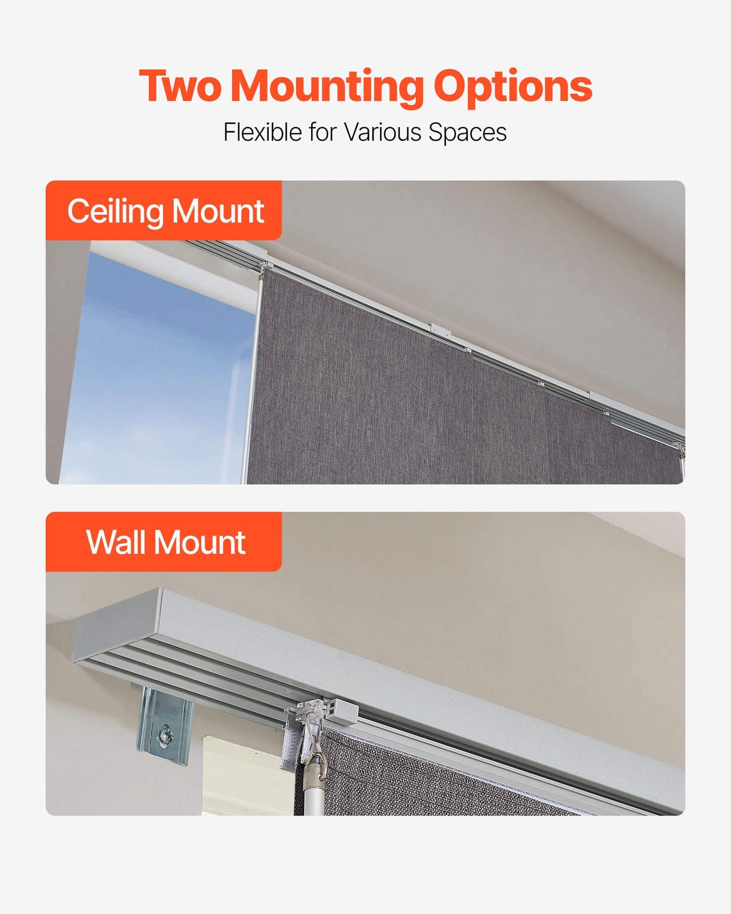 Panelgardiner, utdragbara skenor från 116 cm till 218 cm B, trimbara panelgardiner upp till 243 cm H, vertikala mörkläggningsgardiner för skjutdörrar, altandörrar, rumsavdelare, mörkgrå