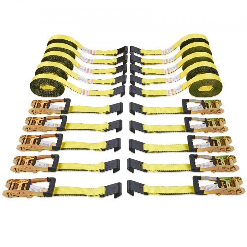 Spärrband (10-pack), 10000 lb brottstyrka, ändlös spärr med 10 premium 2" x 30' surrband, kraftiga, spårfjäderbeslag för förflyttning, säkring av last, apparater, motorcykel