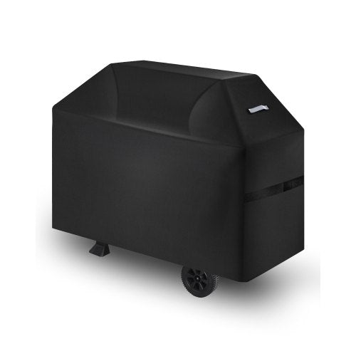 Grillöverdrag, 52 tums grillöverdrag för utomhusgrillar, vattentätt, blekningsbeständigt, väderbeständigt, kraftigt 600D polyester, enkelt på och av, med kardborreband, svart