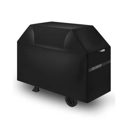 Grillöverdrag, 65 tums grillöverdrag för utomhusgrillar, vattentätt, blekningsbeständigt, väderbeständigt, kraftigt 600D polyester, enkelt på och av, med kardborreband, svart