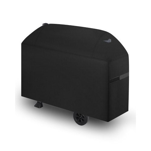 Grillöverdrag, 63 tums grillöverdrag för utomhusgrillar, vattentätt, blekningsbeständigt, väderbeständigt, kraftigt 600D polyester, enkelt på och av, med kardborreband, svart