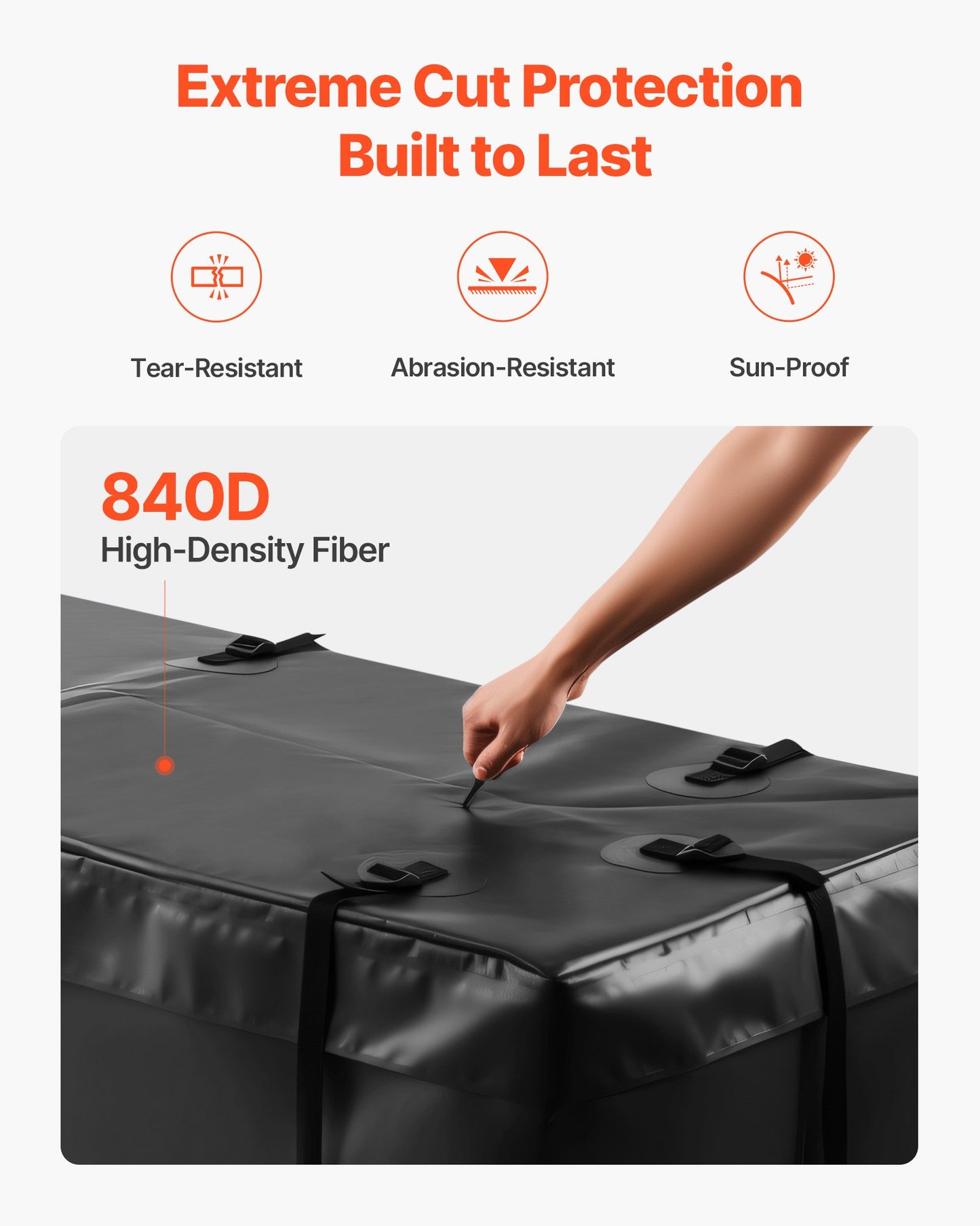 Bärväska för dragkrok, vattentät 840D PVC, 46,65 x 20,08 x 19,69 tum (12 kubikfot), kraftig lastväska för förvaring av lastbilsflak med förstärkta remmar, lämplig för bil, SUV, skåpbil, dragkrokskorg