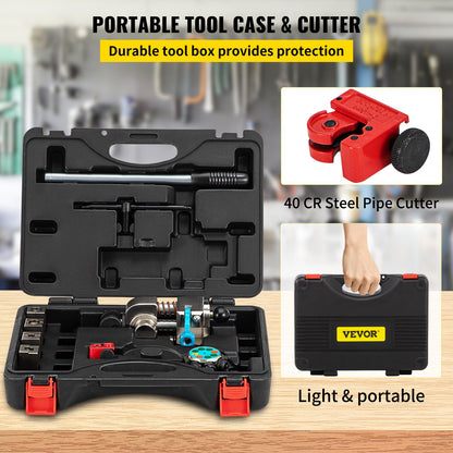 Bromsledningsutvidgningsverktyg, 45 graders enkel-, dubbel- och bubbelutvidgning för rörstorlekar 3/16", 1/4", 5/16" och 3/8", lämplig för mjuk metall eller kopparledningar