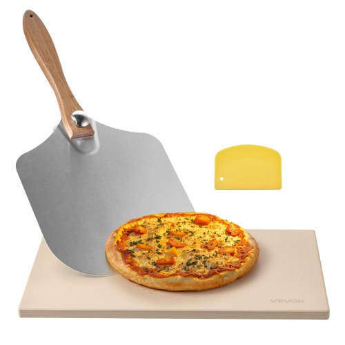 Pizzasten, 508 x 355 mm Rektangulär pizzasten i kordierit, extra stor baksten med aluminiumskal, 15 mm tjock värmebeständig kordierit, för ugn, brödbakning och pizzor, grillning