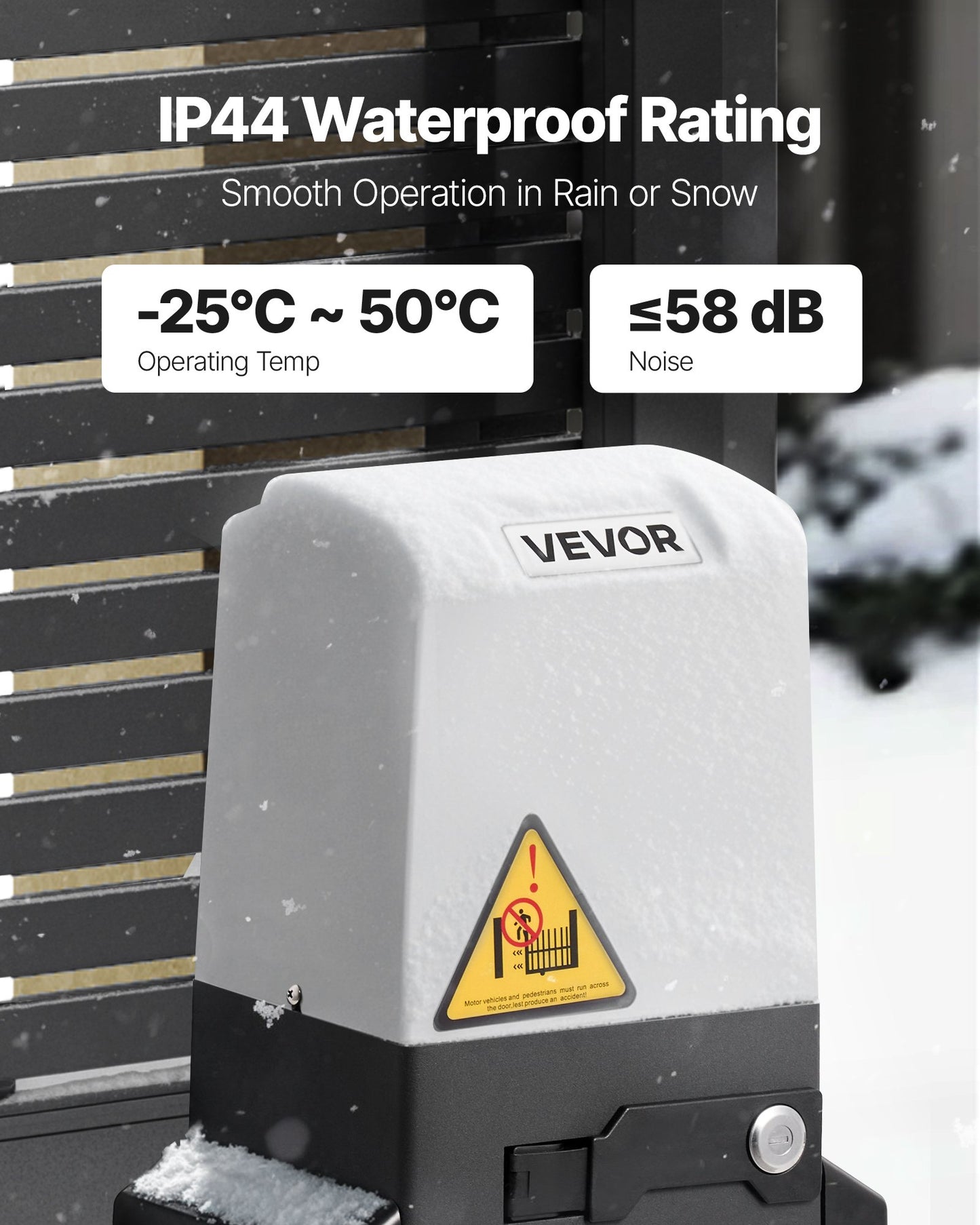 Automatisk grindöppnare, 280W elektrisk skjutgrindsöppnare för dörrar upp till 25m 816kg, rullportsmotor i nylon med kuggstång, infraröd sensor och 2 fjärrkontroller, grindöppningssystem för uppfarter