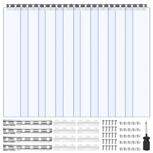 Remsgardin PVC Dörrgardin 121,9 cm x 213,4 cm Kyl/Frys Klar Plast