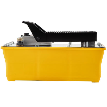 Lufthydraulisk pump, hydraulisk fotpump 10 000 PSI, fotmanövrerad luft-/hydraulpump med behållare på 1,89 liter, med slang och sprutpistol för tung maskinutrustning, bilreparationer, bilramsmaskiner