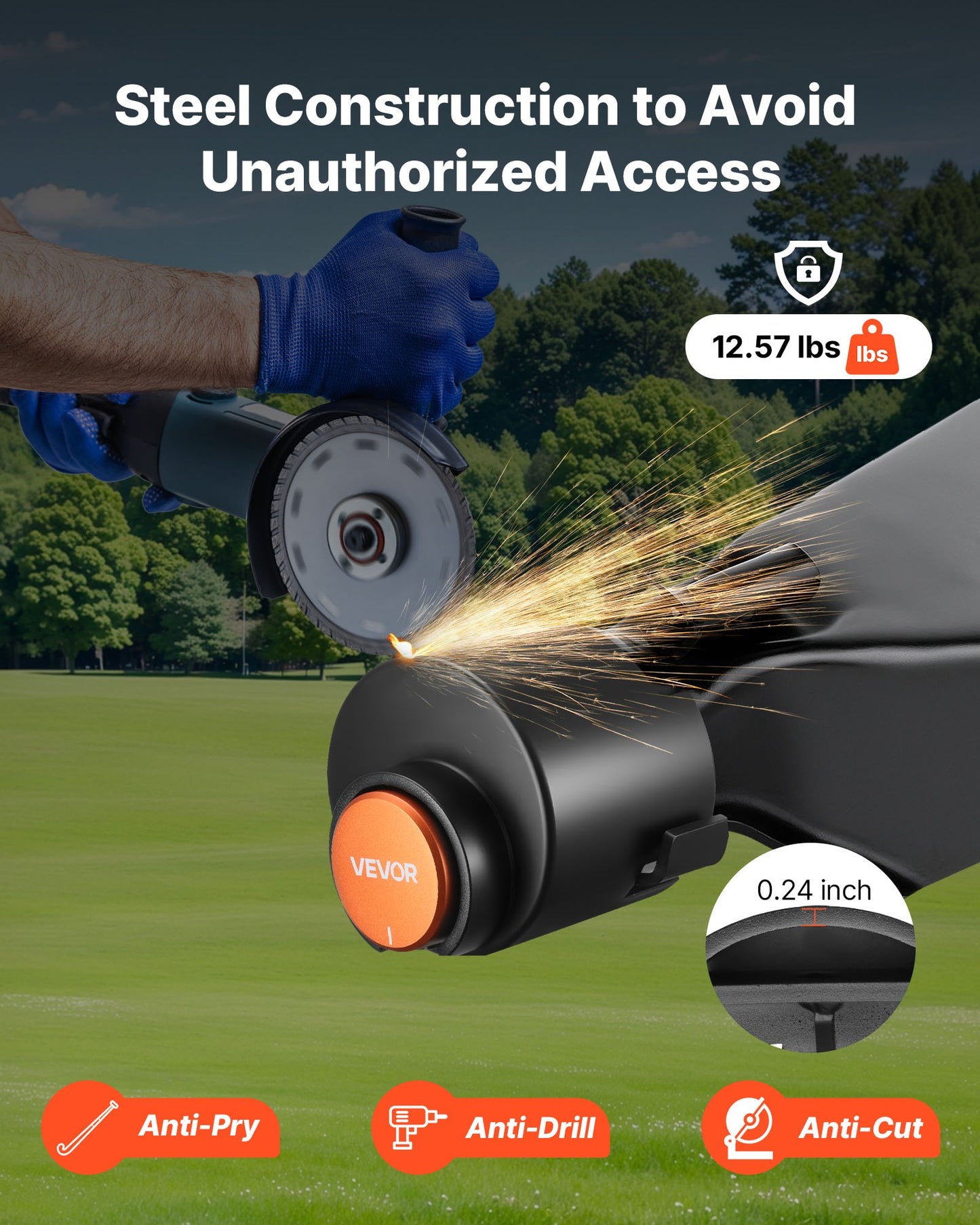 Släpvagnslås, passar 50,6 och 58,6 mm raka kulkopplingar, kraftigt dragkrokslås med 3 nycklar som säkrar säkerhetskedjor, stöldskyddande tunglås för husbil, släpvagn, båt