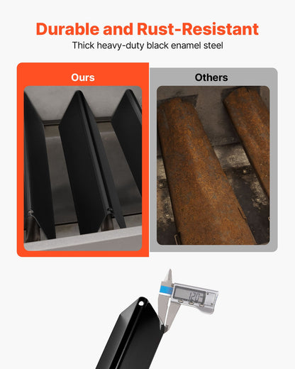 Smaksättningsbarer, 39 cm grillreservdel, för Weber Spirit I &amp; II 300-seriens grillar, inklusive Spirit E-310, ll S-310, ll E-320, porslinsemaljerad ståltjockare värmeplatta, 5-pack