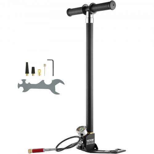 PCP handpump, 4 steg, 30 MPa 4500 PSI högtryckspump för PCP-luftgevär med olje- och fuktfiltertrycksmätare, rostfritt stål för luftgevär, dykflaska, paintballdäck