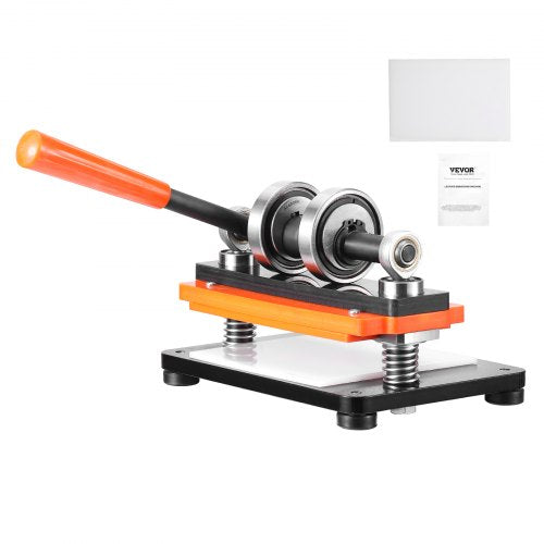 Läderskärmaskin, 18 x 10 cm präglingsplatta, manuell stans, 1,2 cm tryckslag för läderprägling, stansmaskin med dubbla styraxlar för olika material