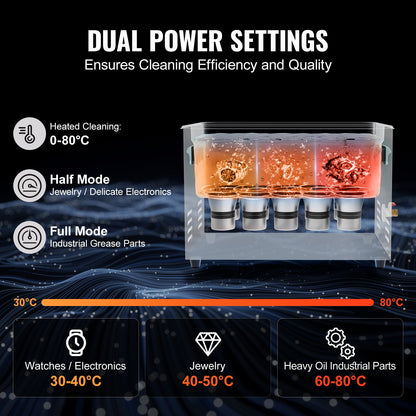 30L sonisk rengöringsmaskin, 600W digital ultraljudsrengöringsmaskin med uppgraderad avgasning och skonsamt läge, 40kHz industriell ultraljudsrengöring med timer och värmare för smyckesverktyg med retainer