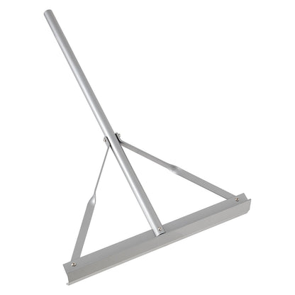 Landskapsräfsa, 1510 mm handtag, 508 mm brett huvud, stort och kraftigt vattenpass i aluminium, asfaltsräfsa för asfalt- och markutjämning, betongbeläggning, sandutjämning, inga tänder