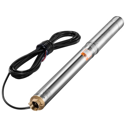 Dränkbar djupbrunnspump, 550 W uteffekt, 230 V, 100 L/min flöde, 53 m (174 ft) tryckhöjd, med 20 m (65,62 ft) sladd, extern kontrollbox, vattenpump i rostfritt stål, för industriell bevattning och hemmabruk, IP68