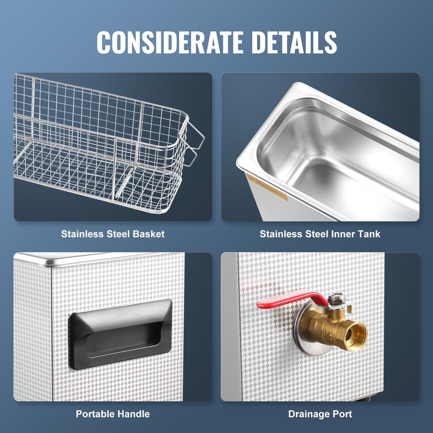 10L ultraljudsvapenrengöring, 300W professionell ultraljudsrengöringsmaskin med timer och värmare, 40kHz digital ultraljudsrengöring med korg för vapendelar, kulor, militära förnödenheter