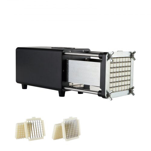 Elektrisk pommes frites-skärare, potatisskärare med 1/2-tums och 3/8-tums rostfria stålblad, potatishackare med halkfria fötter, utmärkt för potatis, pommes frites, gurka, grönsaker, morötter