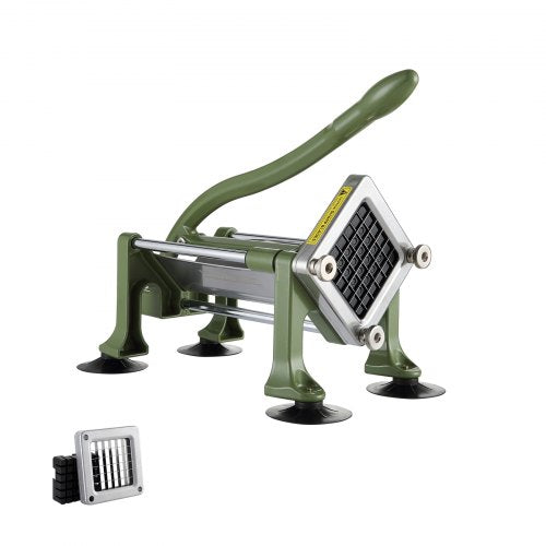 Pommes frites-skärare, potatisskärare med 1/2-tums blad i rostfritt stål, manuell potatishackare med sugkoppar, utmärkt för potatis, pommes frites, gurka, grönsaker, morot