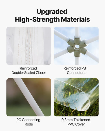 Trädgårdskupoligloo, 3,6 x 2,2 m utomhustält med genomskinlig bubbelkonstruktion för 4-7 personer, väderbeständigt geodesiskt kupolväxthus med fönster, PVC-iglootält för uteplatser, camping, fest, bröllop