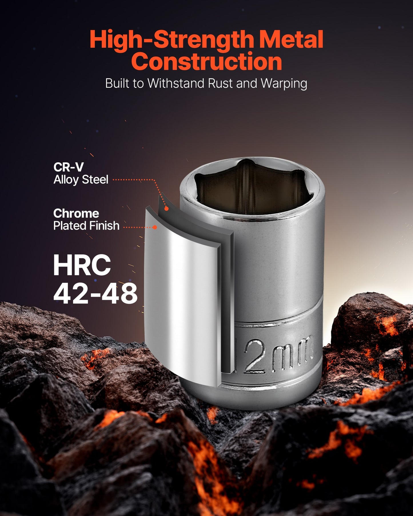 Hylsnyckelsats, 163 delar, 9,5 &amp; 6,4 &amp; 12,7 mm hylsnyckelverktygssats, SAE och metrisk, djup och standard, mekanisk verktygssats med förvaringsfodral, förkromad CR-V-legeringsstål, för bilreparationer