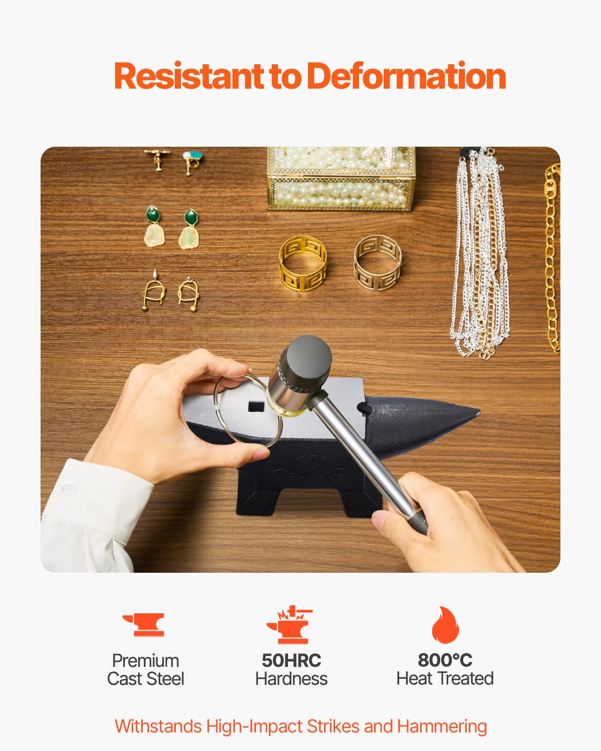 Gjutjärnsstäd, 10 kg städ av ett horn, med stor bänkskiva och stabil bas, höghårdhet, robust runt hornstäd, smed, för formning, bockning