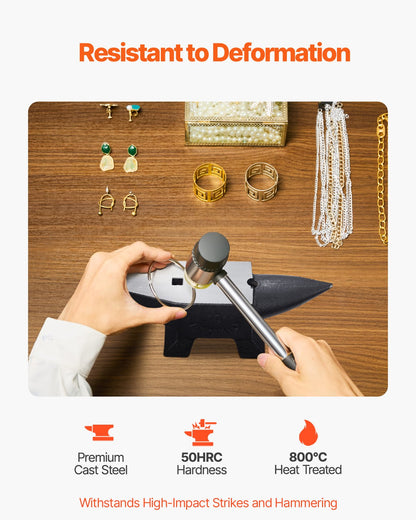 Gjutjärnsstäd, 10 kg städ av ett horn, med stor bänkskiva och stabil bas, höghårdhet, robust runt hornstäd, smed, för formning, bockning