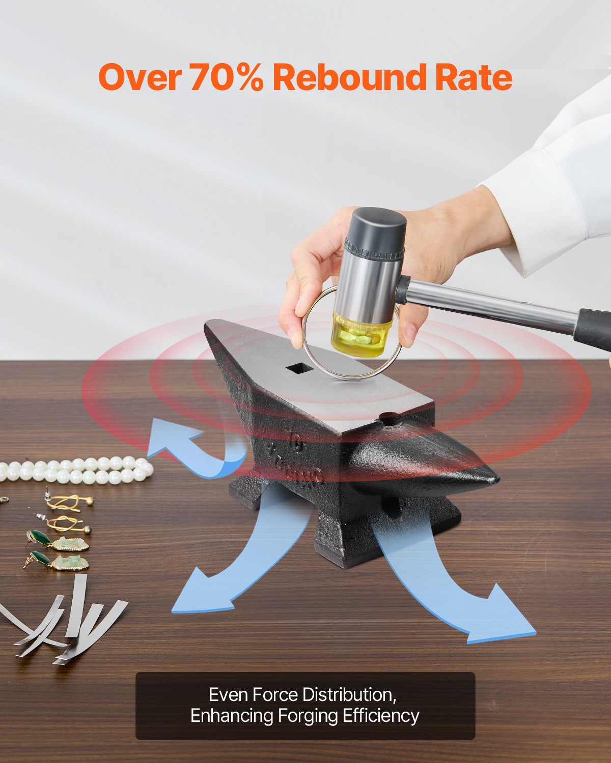 Gjutjärnsstäd, 10 kg städ av ett horn, med stor bänkskiva och stabil bas, höghårdhet, robust runt hornstäd, smed, för formning, bockning