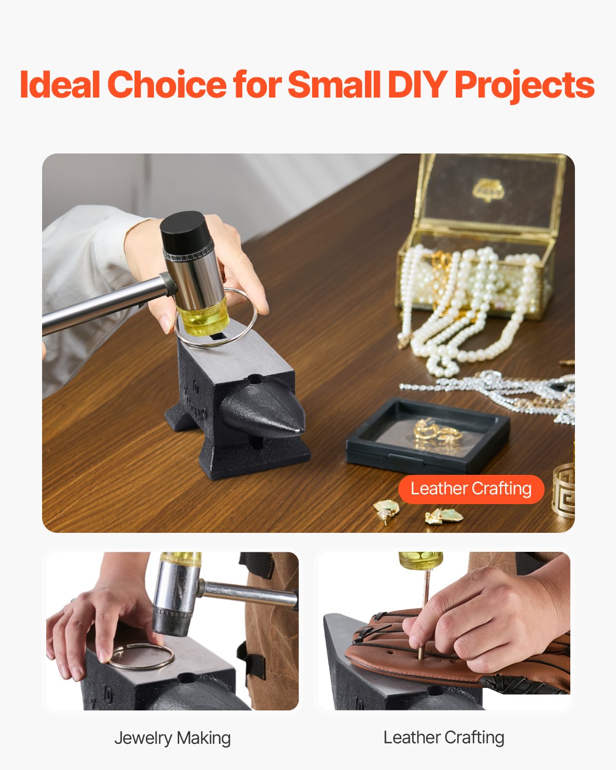 Gjutjärnsstäd, 10 kg städ av ett horn, med stor bänkskiva och stabil bas, höghårdhet, robust runt hornstäd, smed, för formning, bockning