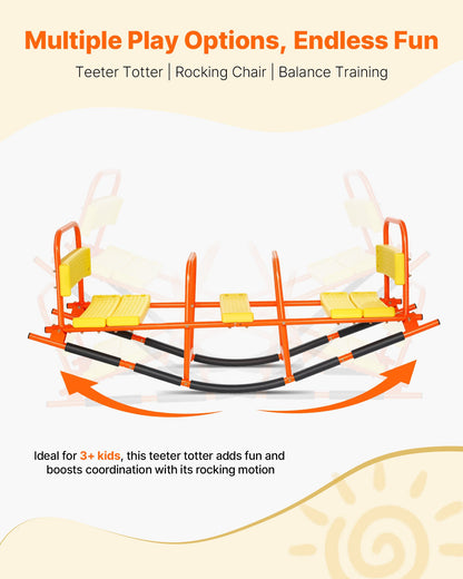 Barngunga, 90 kg lastkapacitet, gungbräda i metall med handtag, gungbräda för barn från 3 år, utomhuslekplats för gräsmatta, bakgård, lekplats, 2 platser