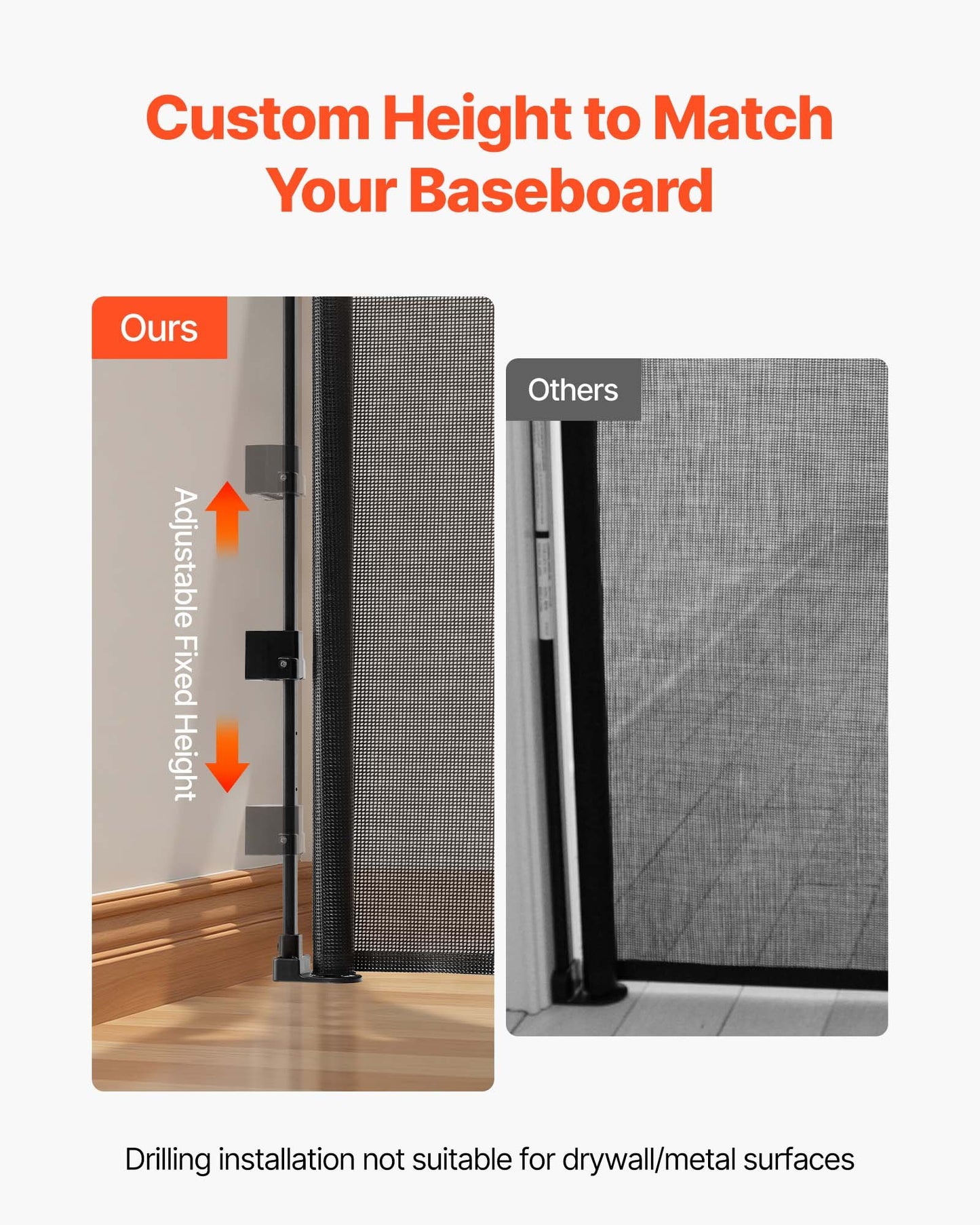 Infällbar hundgrind, förlängs till 4150 mm extra bred, 990 mm hög, med förstärkta glasfiberremsor, förhindrar att man kryper igenom, nätgrind för hundar i altaner, dörröppningar, garage, inomhus, svart