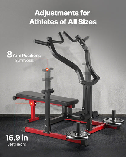 Bröstpressmaskin, 450 LBS bänkpressset, justerbar platt lutande bänk med oberoende konvergerande armar, övre bröstutrustning, fitnessutrustning för hemmagym för bröst, magmuskler, axel