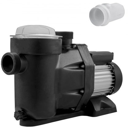 1 hk poolpump, 19200 l/h 750 W poolpump, nedgrävd poolpump med silkorg, poolpumpmotor för rent poolvatten, 1,97" inlopps-/utloppsfilterpump med 2 slangkopplingar