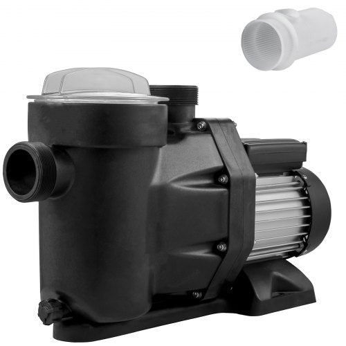 1 hk poolpump, 19200 l/h 750 W poolpump, nedgrävd poolpump med silkorg, poolpumpmotor för rent poolvatten, 1,97" inlopps-/utloppsfilterpump med 2 slangkopplingar