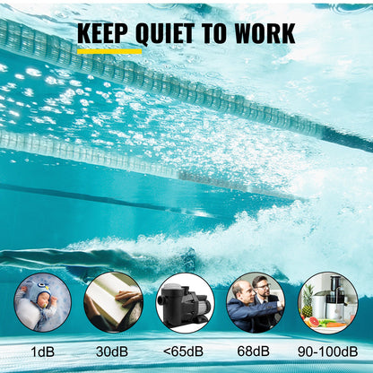 1 hk poolpump, 19200 l/h 750 W poolpump, nedgrävd poolpump med silkorg, poolpumpmotor för rent poolvatten, 1,97" inlopps-/utloppsfilterpump med 2 slangkopplingar