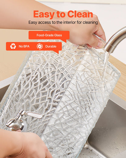 Dryckesdispenser, 10L dryckesdispensrar för fester, Glasjuicedispenser med metallställ, Tapp i rostfritt stål, Iste- och citronvattendispensrar för fester