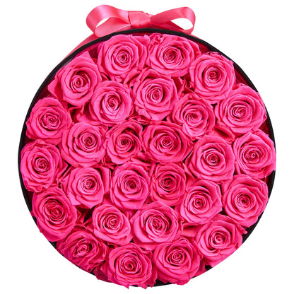 Forever Flowers, 27 konserverade rosor i en låda, Eternal Flowers Immortal Bukett Födelsedagspresent för leverans Prime Women Her Wife Mothers, Jubileum, Alla hjärtans dag, Jul, Rosröd