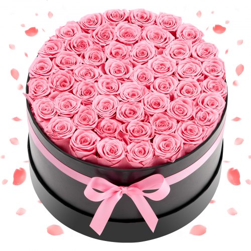 Forever Flowers, 50 Preserved Roses in a Box, Eternal Flowers Immortal Bouquet Birthday Present for Delivery Prime Women Her Wife Mothers, Anniversary, Valentine's Day,Christmas, Sweet Pink