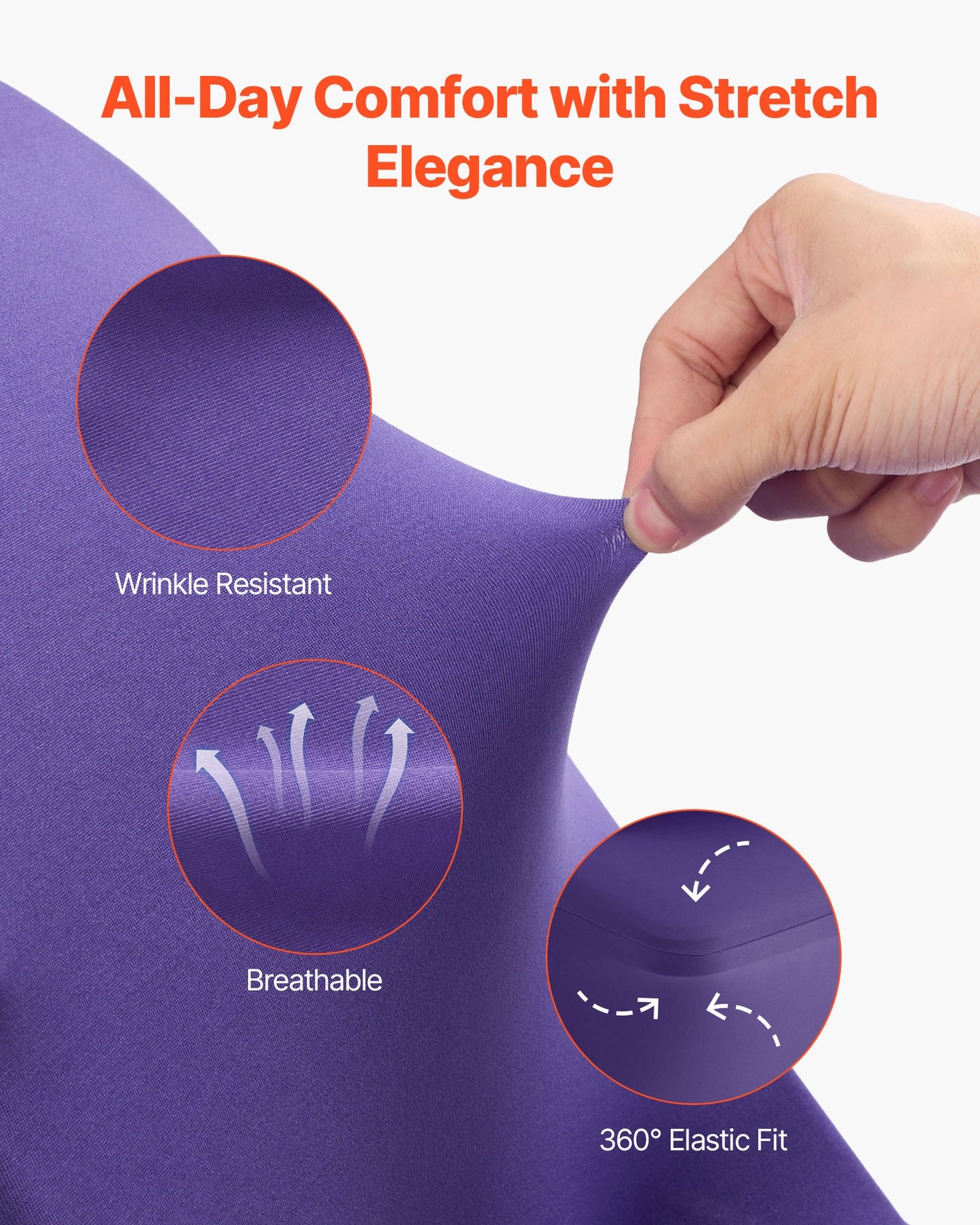 50 st lila stolsöverdrag, polyester spandex stolsöverdrag, stretchöverdrag för bröllopsfest, middag, bankett, platt front, passar stolsmått upp till 17,72 x 18,11 x 30,31 tum