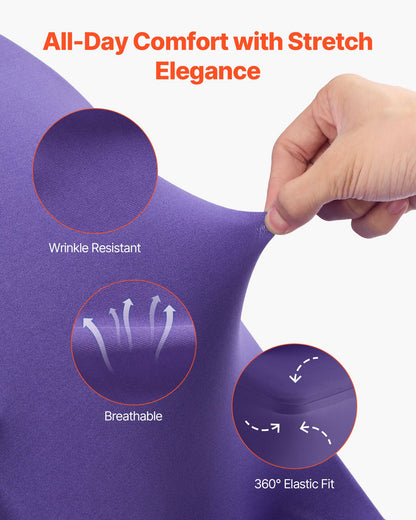 50 st lila stolsöverdrag, polyester spandex stolsöverdrag, stretchöverdrag för bröllopsfest, middag, bankett, platt front, passar stolsmått upp till 17,72 x 18,11 x 30,31 tum