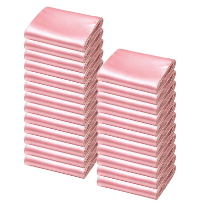 Satinstolsbågar med rosetter, 50 st. stolsband med band, 7 x 108 tum, roséguld bröllopsdekoration, för bröllopsceremoni babyshowerfest evenemang bankett stolsöverdrag dekoration