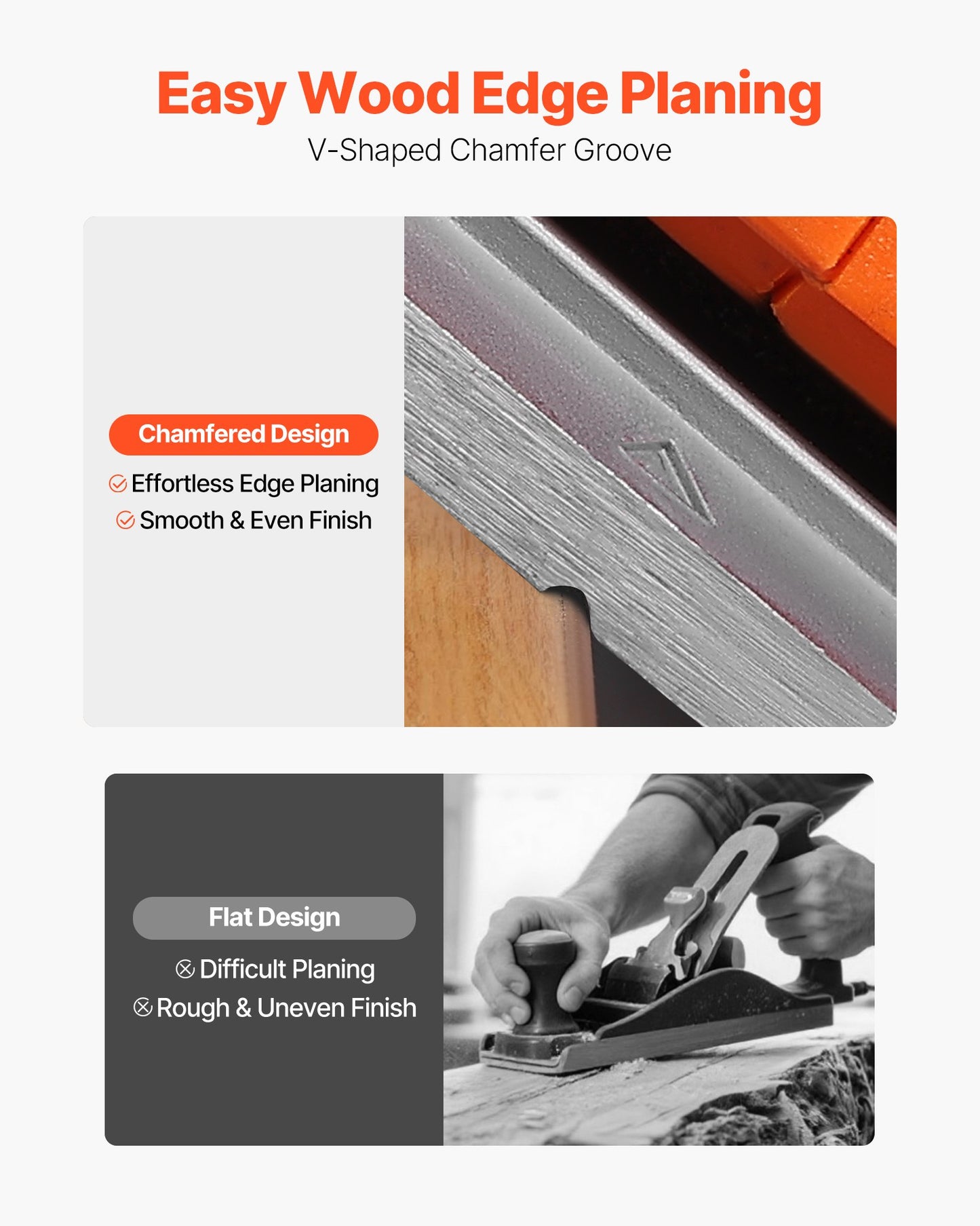 Elektrisk handhyvel, 82 mm skärbredd, 900 W 14500 RPM Sladdansluten handhyvel för trä, med justerbart skärdjup, 2 blad, för träbearbetning, träfas, gör-det-själv, slät yta, snickeriverktyg