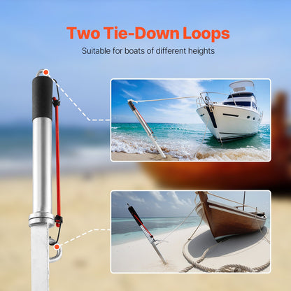 Sandspik för båtankare, 90 cm glidande ankare för strandankare, galvaniserade kolstålankare för båtar, strandankare för grunt vatten, för att säkra vattenskoter, PWC, pontonkajak på stränder och sandbankar