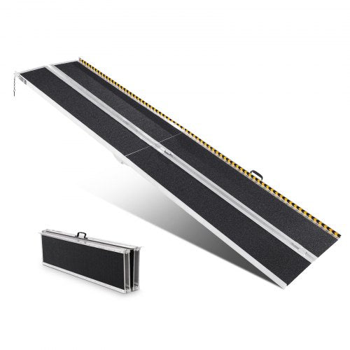 Bärbar rullstolsramp, 304,8 cm, 363 kg kapacitet, halkfri hopfällbar tröskelramp i aluminium, hopfällbar scooterramp, rullstolsramp, handikappramp för hemtrappor, trappor, dörröppningar, trottoarkanter