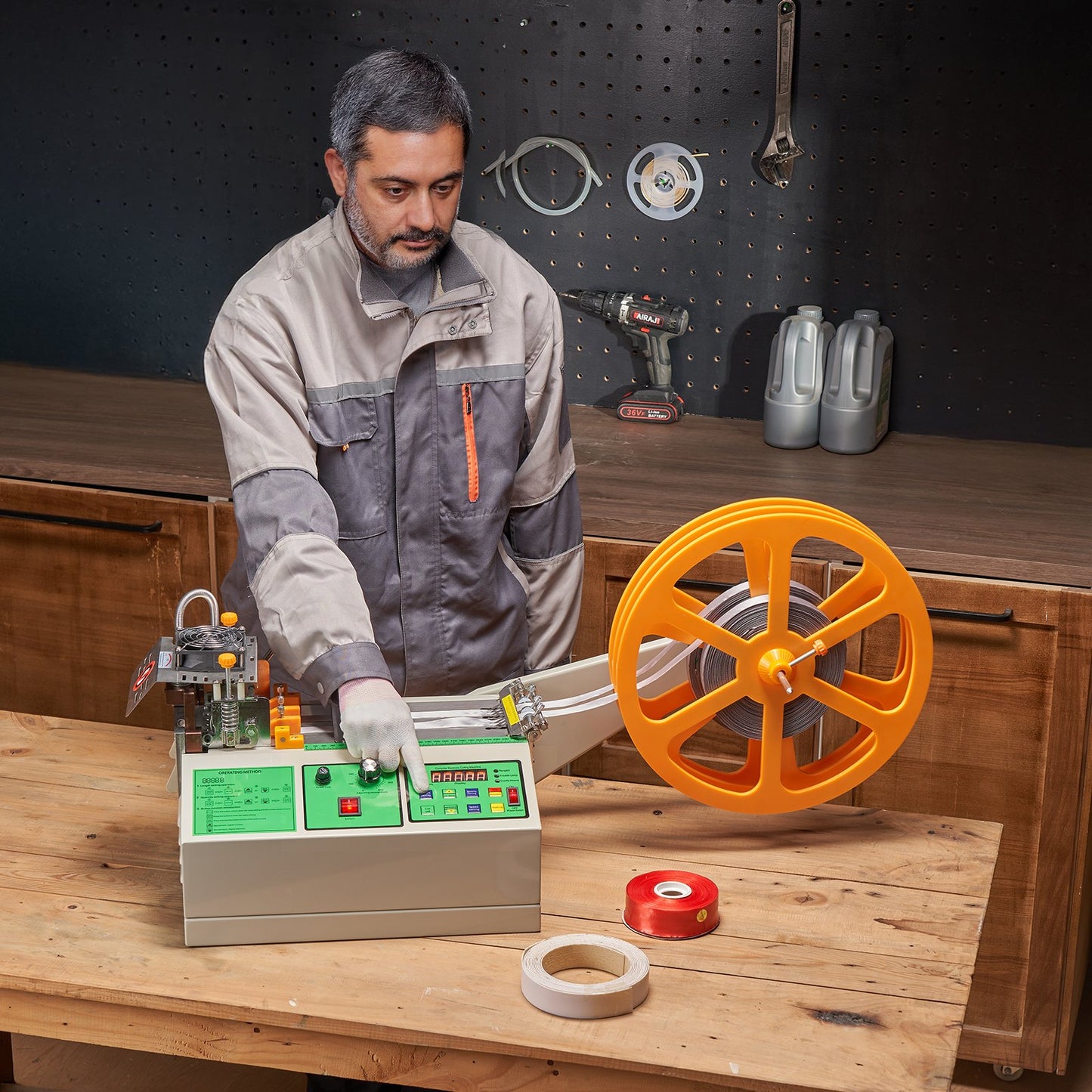 Automatisk bandskärmaskin, varm- och kallbandsskärmaskin med justerbar temperatur och LCD-display, blixtlåsskärare för nylonband, resårband, skosnören
