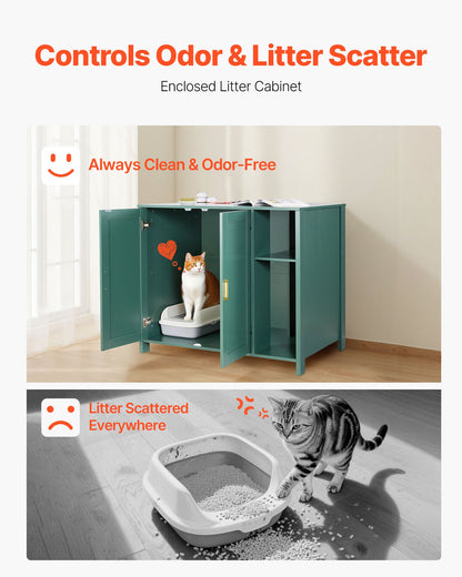 Robotinhägnad för kattsand, 105 cm självrengörande kattlåda, med låda och avtagbar avdelare, automatisk kattlåda med inbyggt eluttag, passar de flesta smarta kattlådor