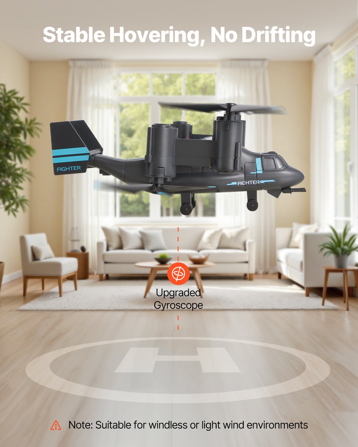 RC-helikopter, 2,4 GHz fjärrstyrd helikopter med gyro, 4-kanaligt RC-flygplan för nybörjare, vingljus och start/landning med en knapp, flygande flygplansleksaker för barn från 8 år