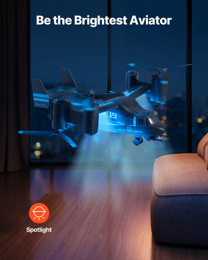 RC-helikopter, 2,4 GHz fjärrstyrd helikopter med gyro, 4-kanaligt RC-flygplan för nybörjare, vingljus och start/landning med en knapp, flygande flygplansleksaker för barn från 8 år