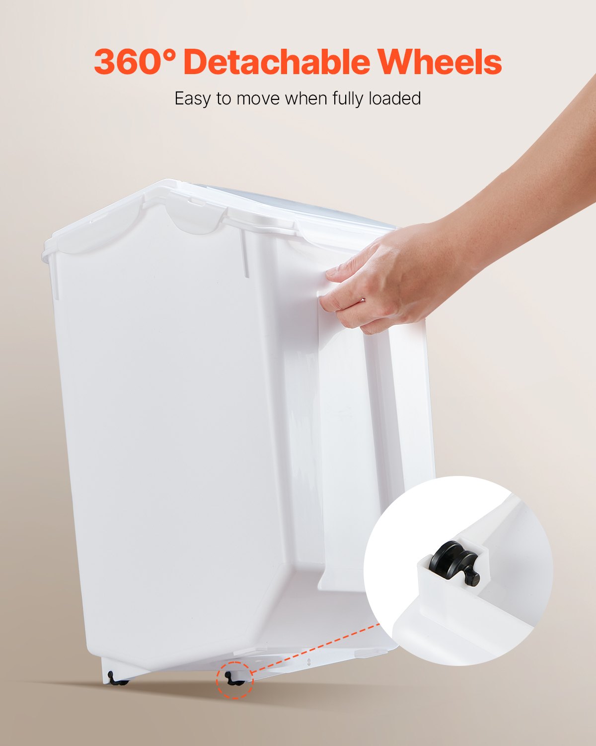 Risförvaringsbehållare, 4,5 gallon/20 l x 2 kapacitet stor hundmatsbehållare, köksingredienser spannmål mjölbehållare, husdjursfoderbehållare med hjul, 2 mätkoppar, lufttätt lock, 2-pack