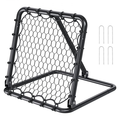 Fotbollsnät med rebounder, kickback 34"x34", bärbara fotbollsträningsgåvor, fullt justerbara vinklar, målnät, hjälpmedel och utrustning för barn, tonåringar och alla åldrar, enkel uppsättning och perfekt förvaring